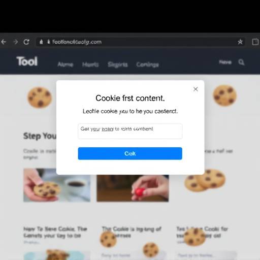 A computer screen displaying a cookie consent popup.