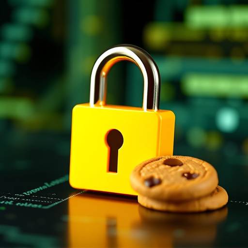 A padlock icon next to the word 'Cookies', representing data security.