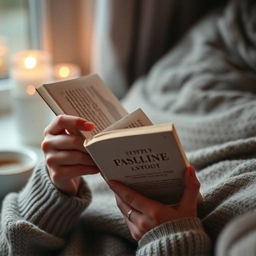 A person happily reading a physical book with a steaming cup of coffee next to them, symbolizing the value of non-subscription alternatives.