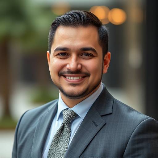 Carlos Rodriguez, Financial Advisor, wearing a suit and tie, smiling warmly at the camera